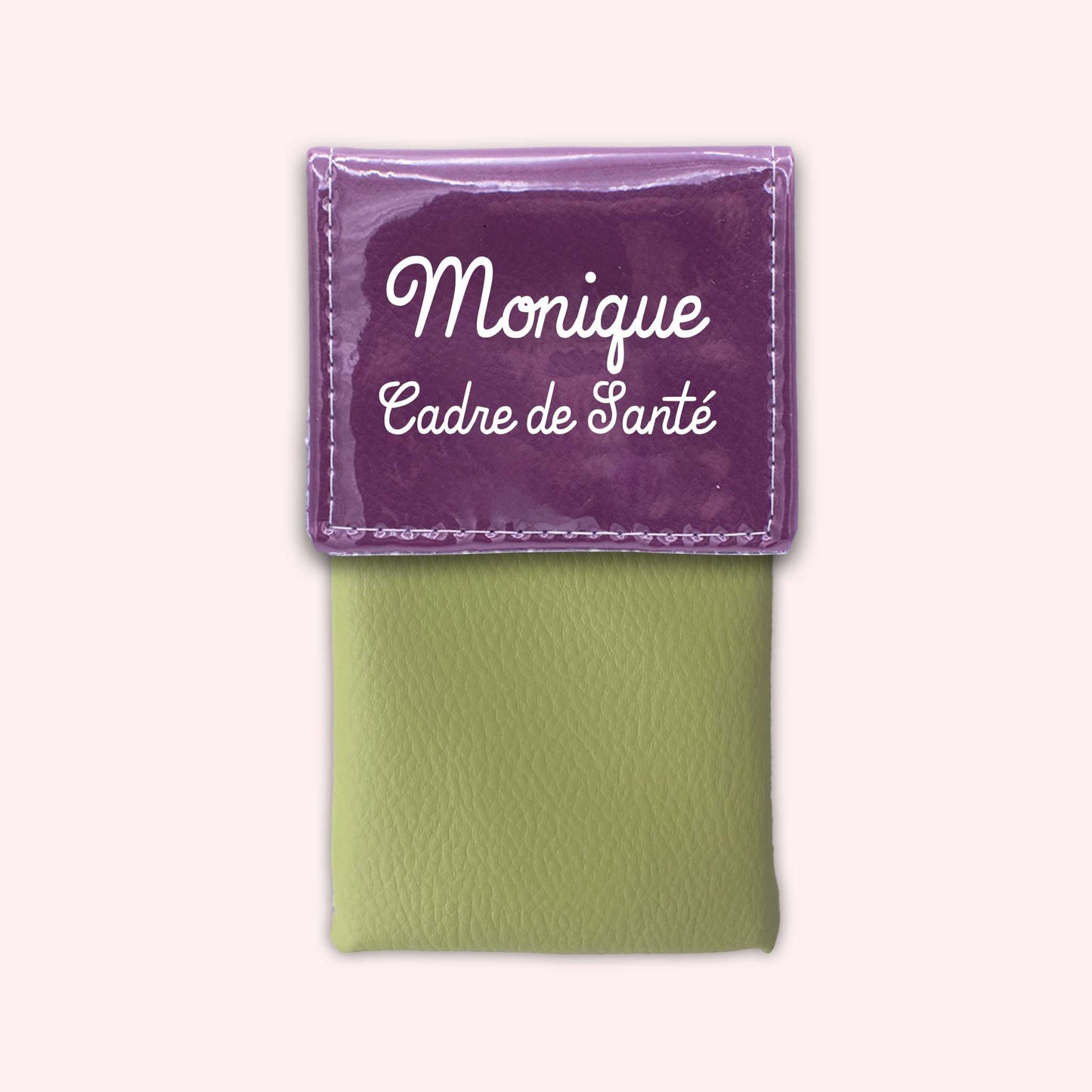 Two-tone purple flap pouch