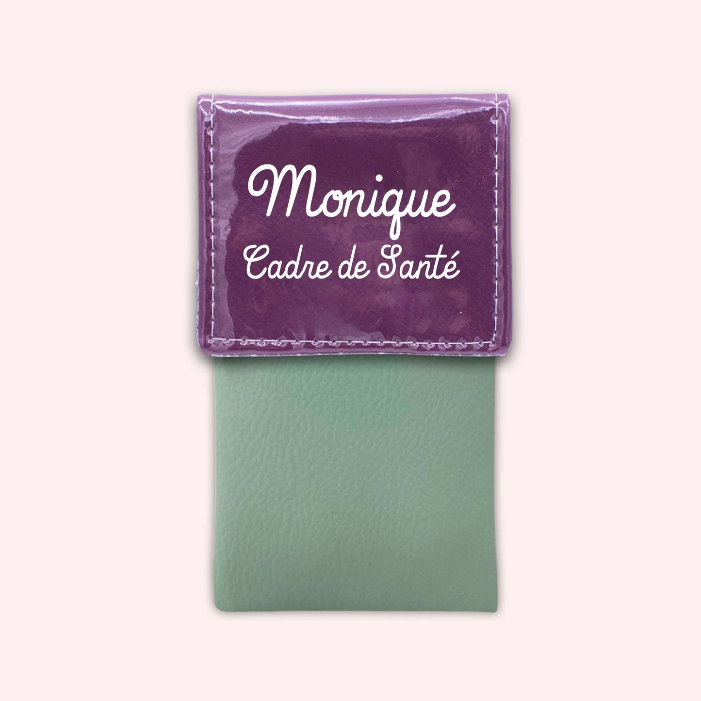 Two-tone purple flap pouch