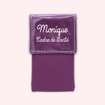 Two-tone purple flap pouch