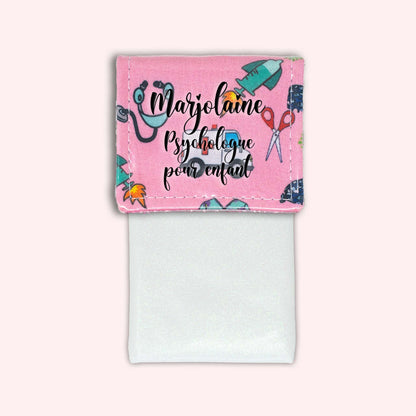 Pochette aimantée Ambulance rose