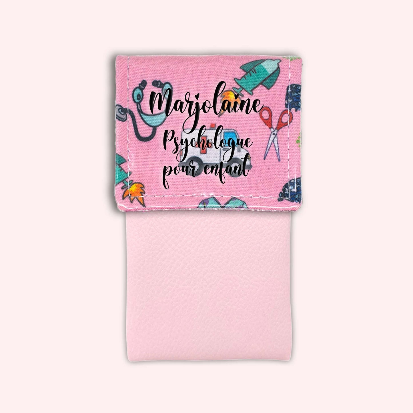 Pochette aimantée Ambulance rose