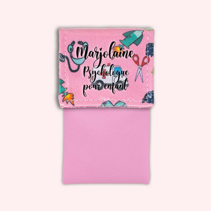 Pochette aimantée Ambulance rose