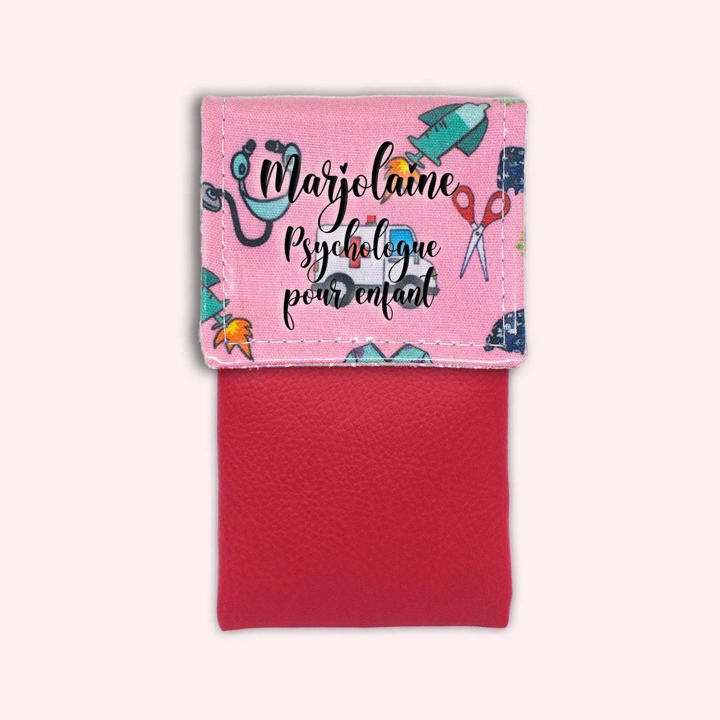 Pochette aimantée Ambulance rose