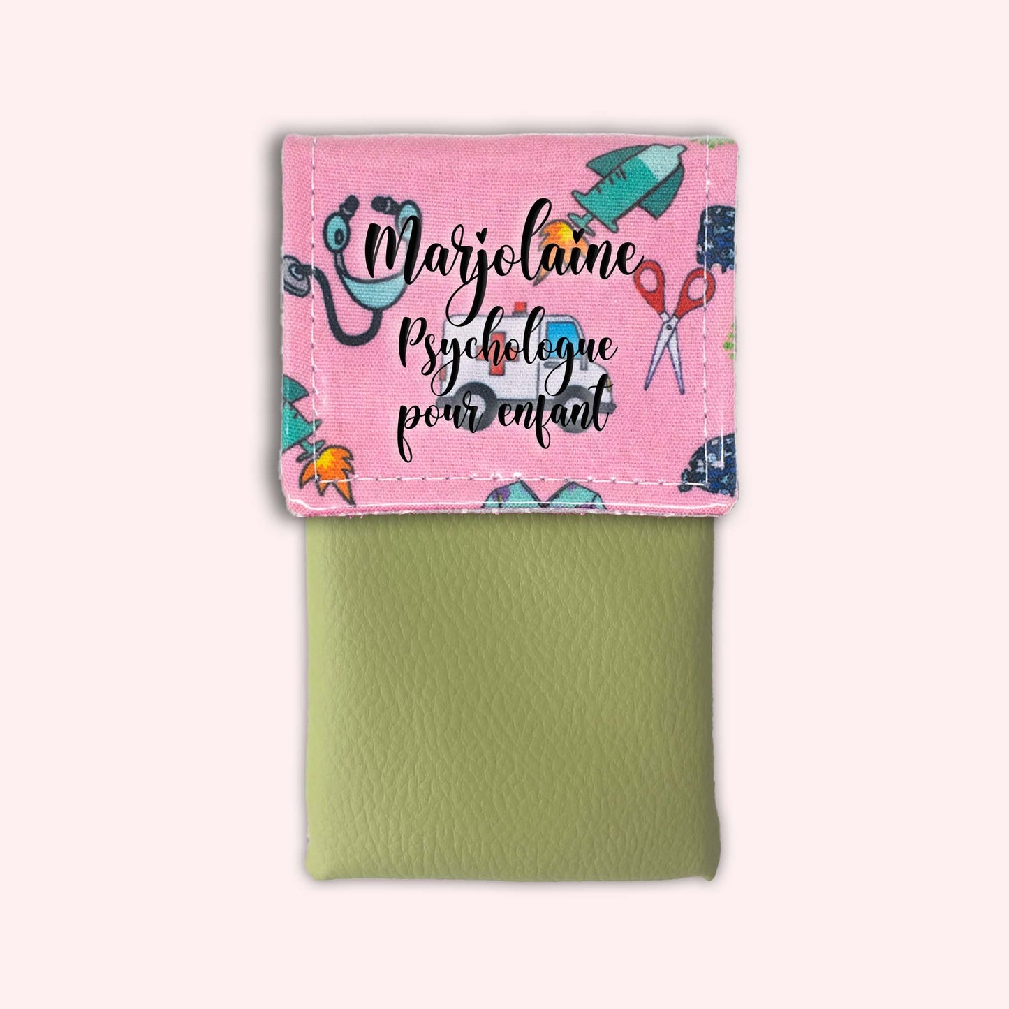 Pochette aimantée Ambulance rose