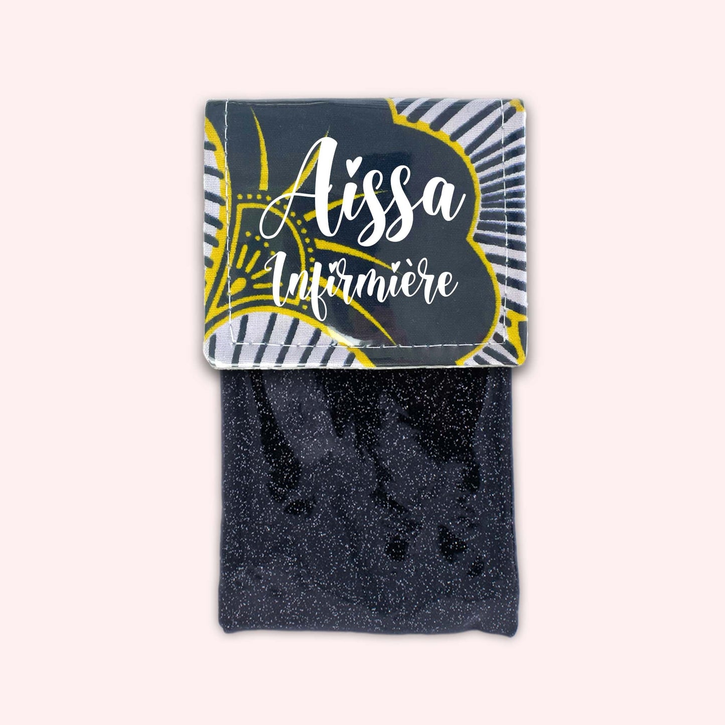 Yellow and Black Wax Magnetic Pouch