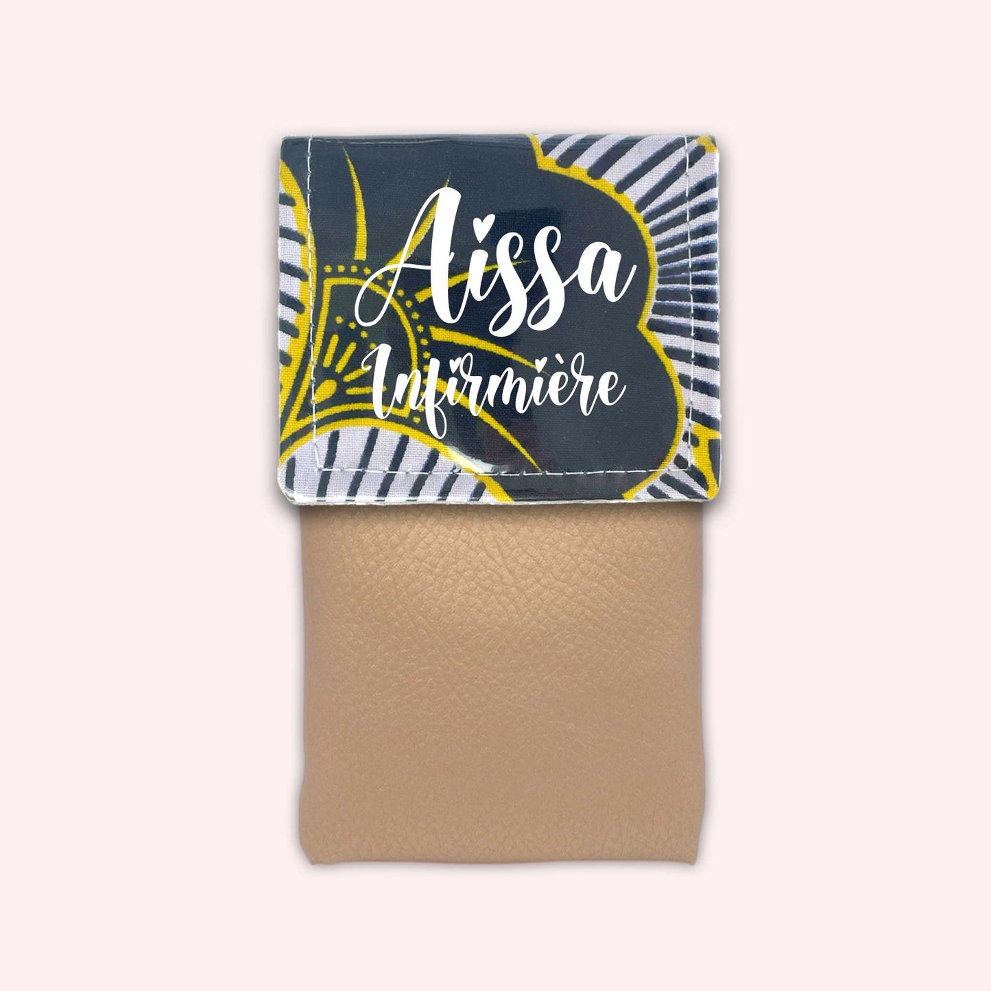 Yellow and Black Wax Magnetic Pouch