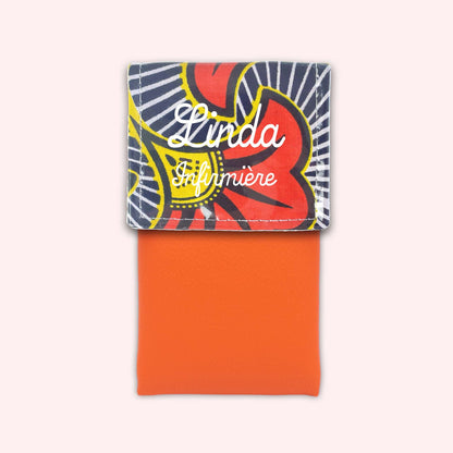 Orange and Yellow Wax Magnetic Pouch