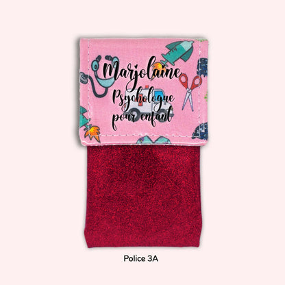 Pochette aimantée Ambulance rose