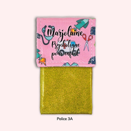 Pochette aimantée Ambulance rose