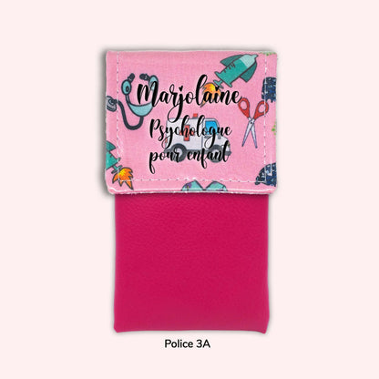 Pochette aimantée Ambulance rose