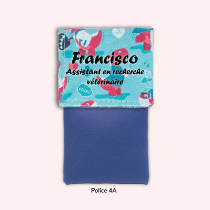 Pochette aimantée Dino bleu