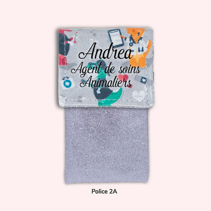 Pochette aimantée Dino gris