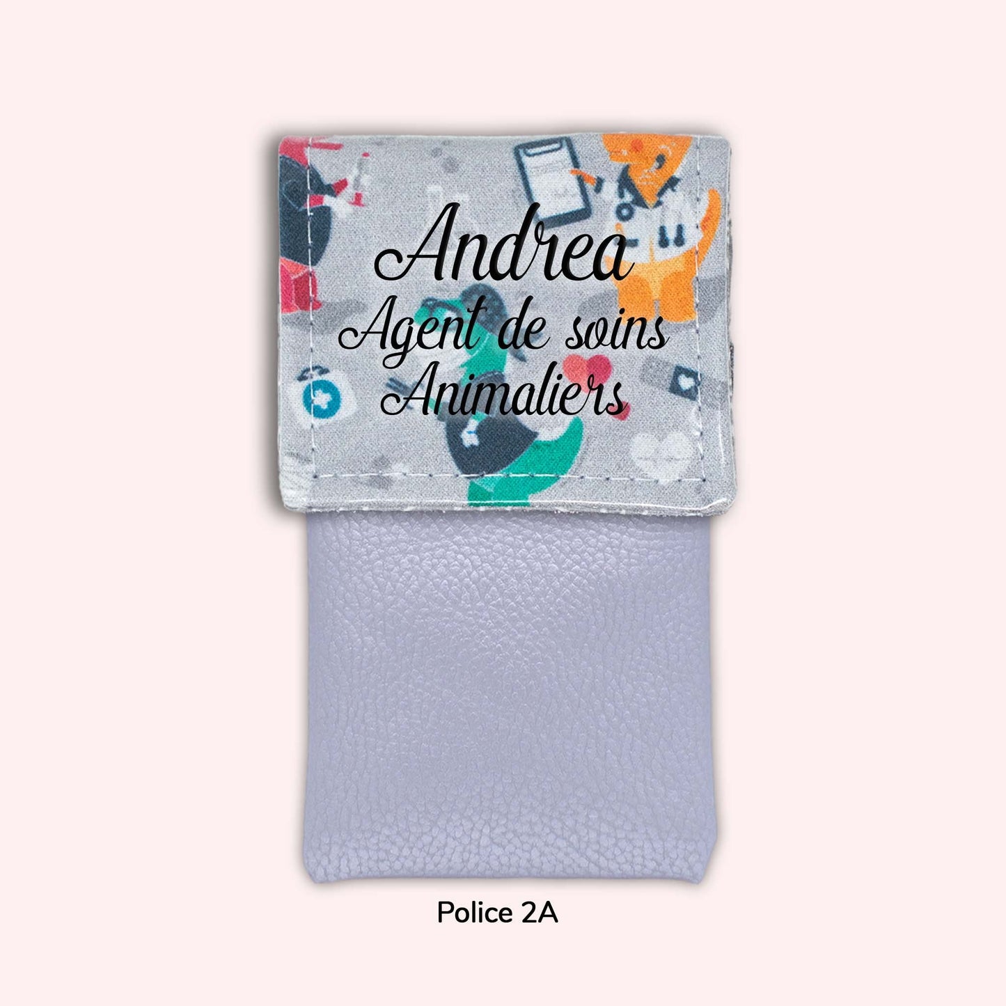 Pochette aimantée Dino gris