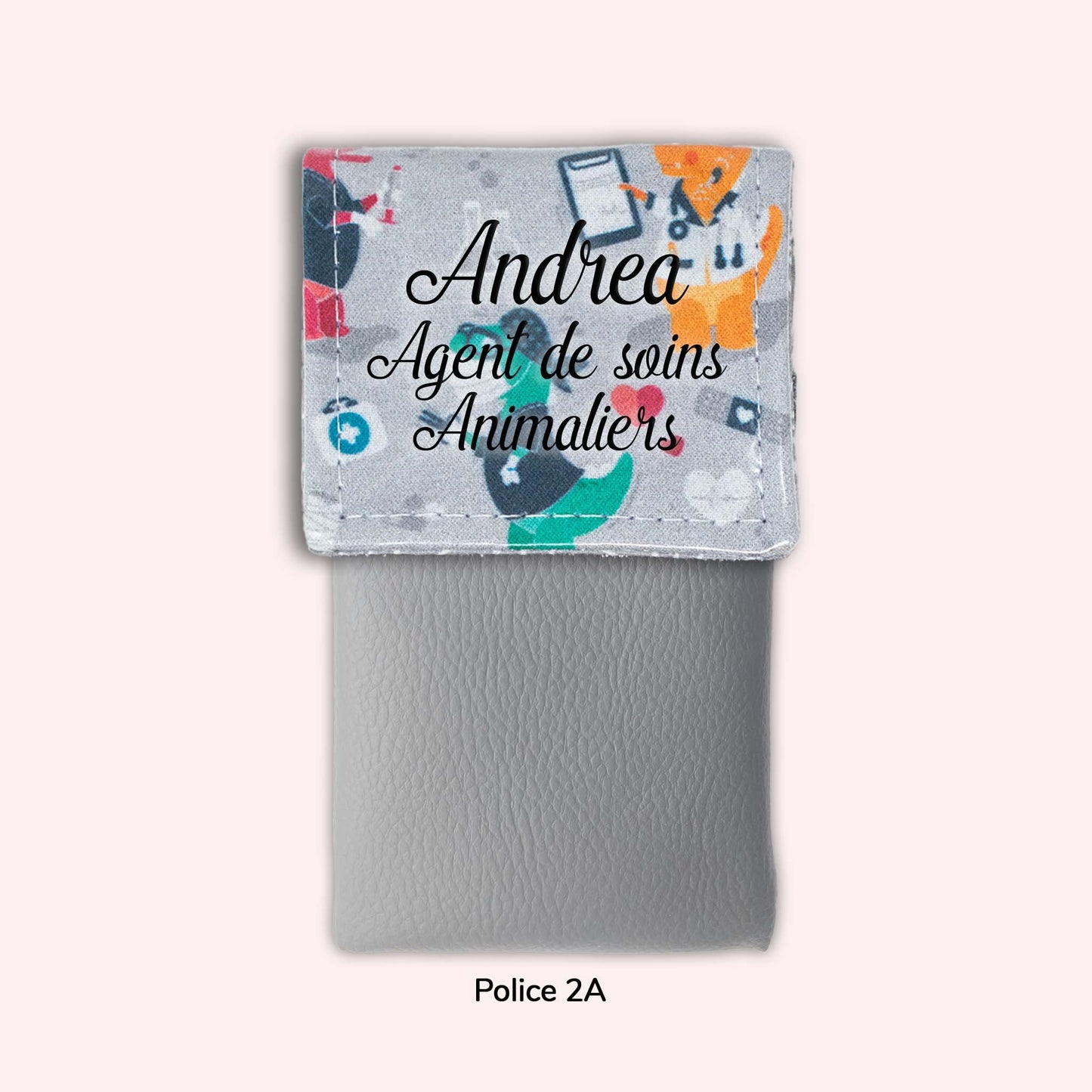 Pochette aimantée Dino gris