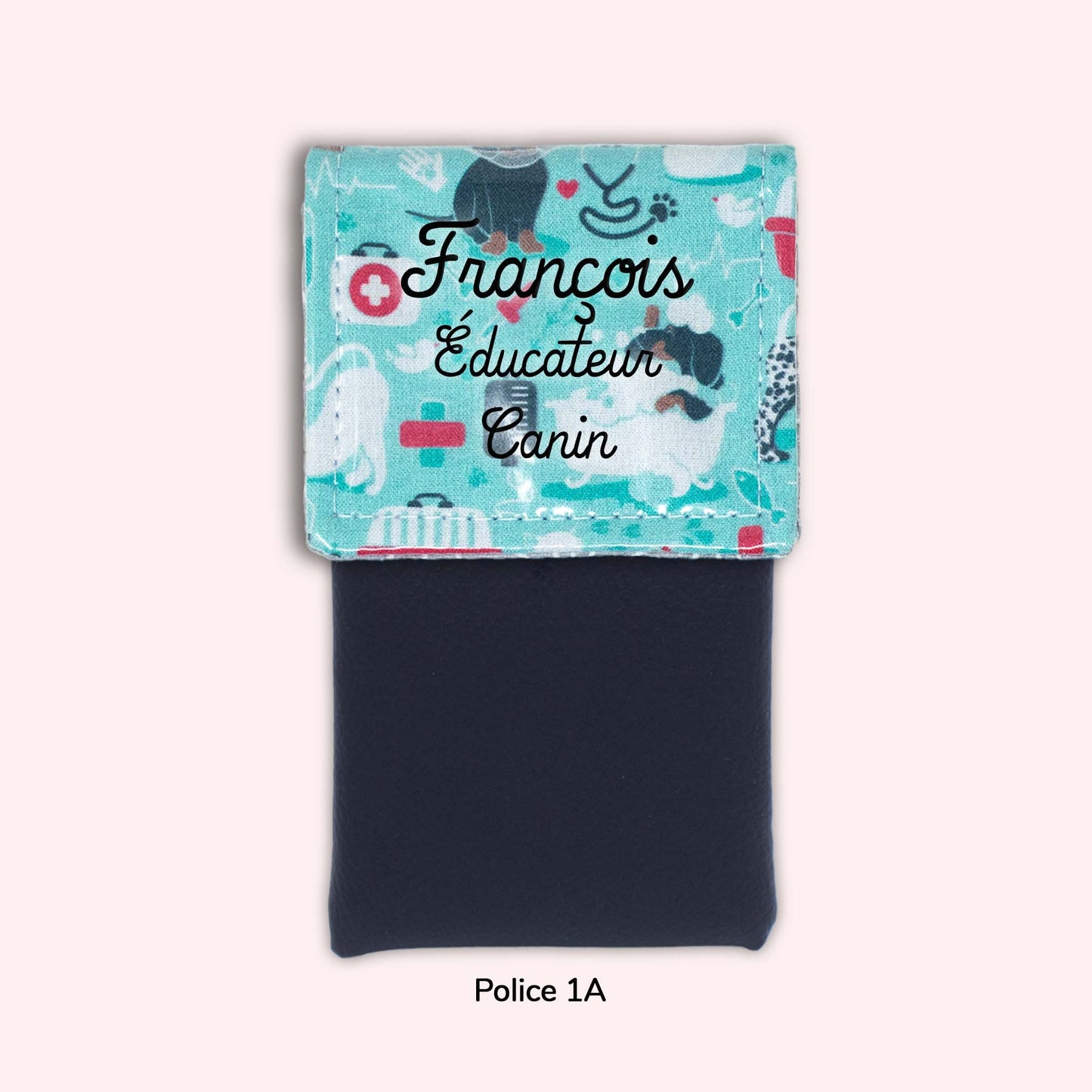 Pochette aimantée Vétérinaire bleu