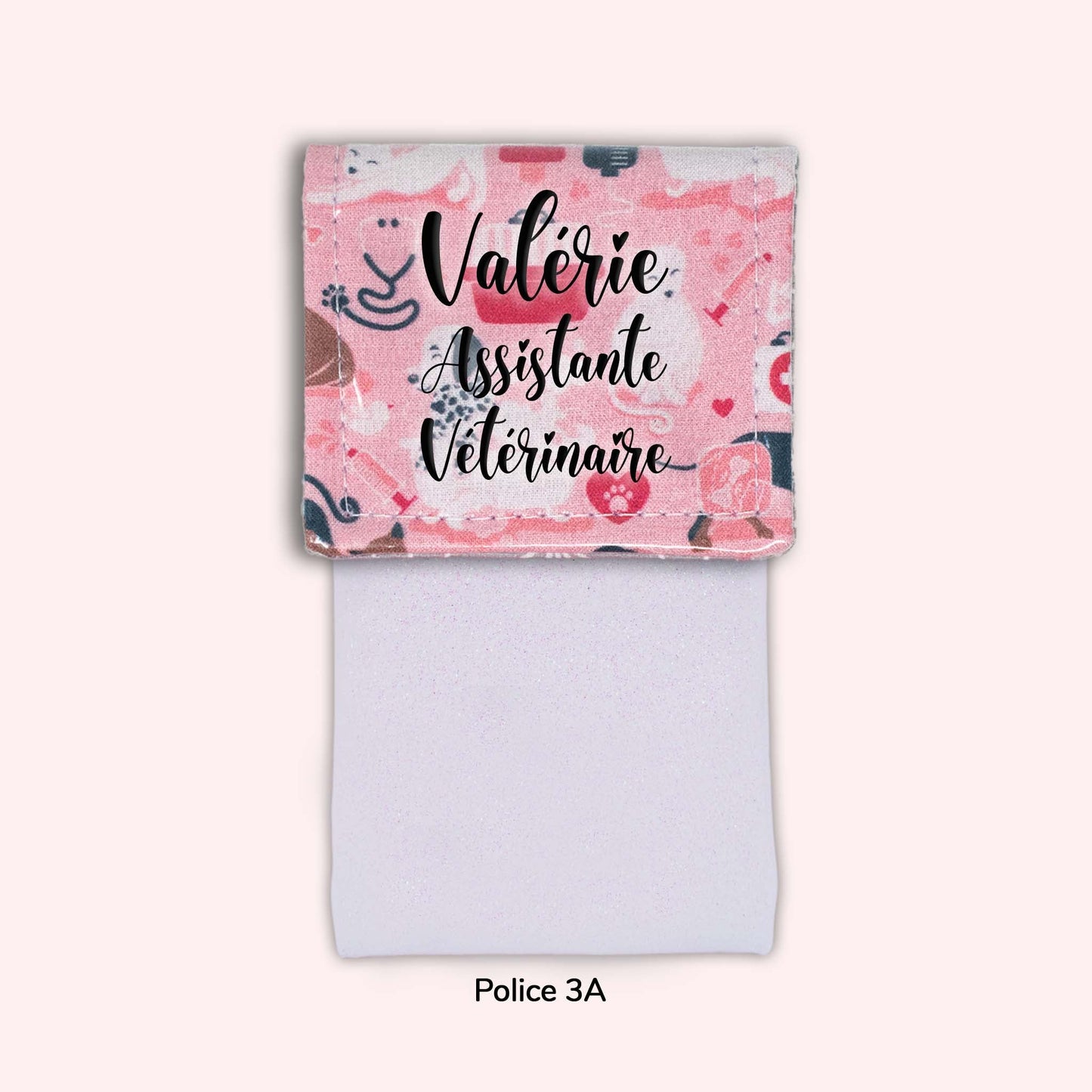 Pochette aimantée Vétérinaire rose