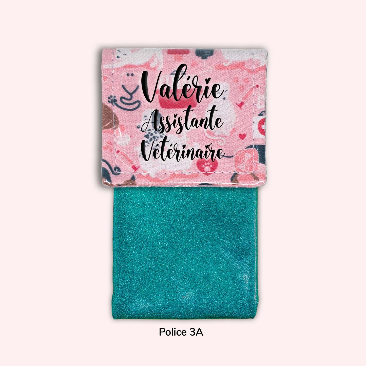 Pochette aimantée Vétérinaire rose