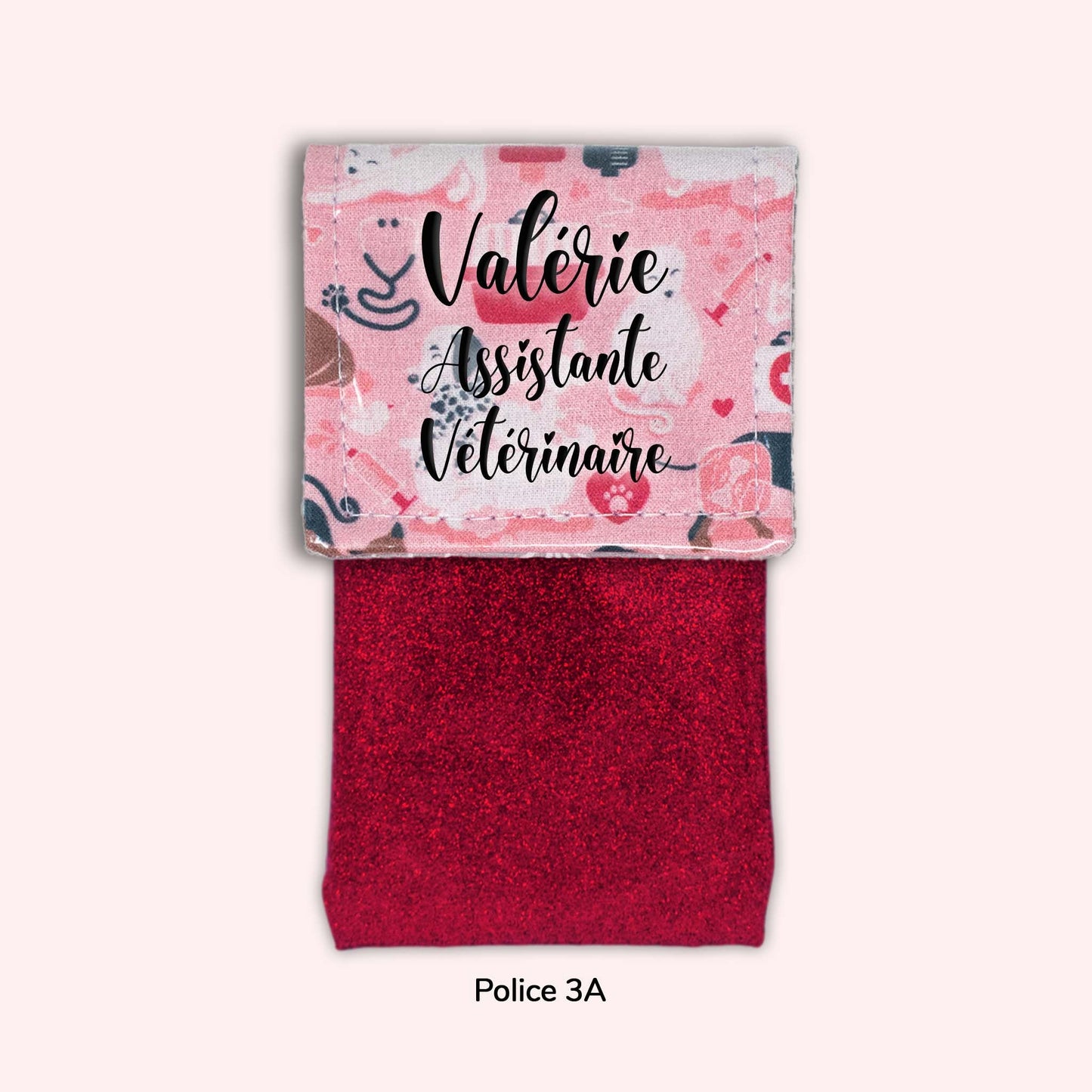 Pochette aimantée Vétérinaire rose