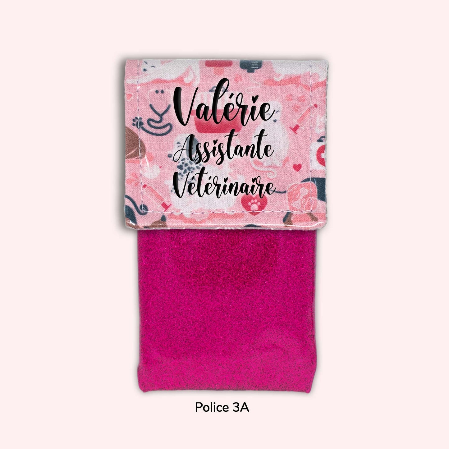 Pochette aimantée Vétérinaire rose