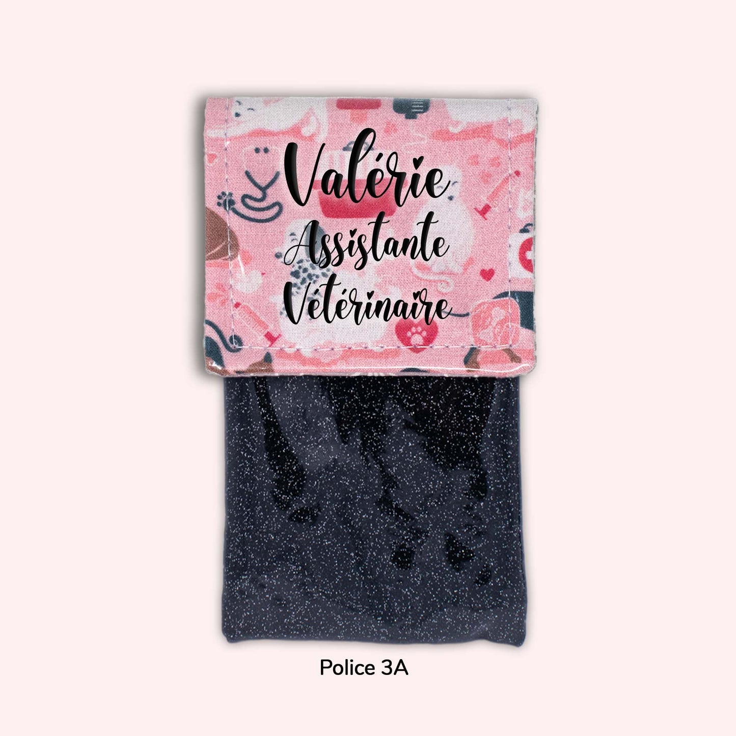 Pochette aimantée Vétérinaire rose