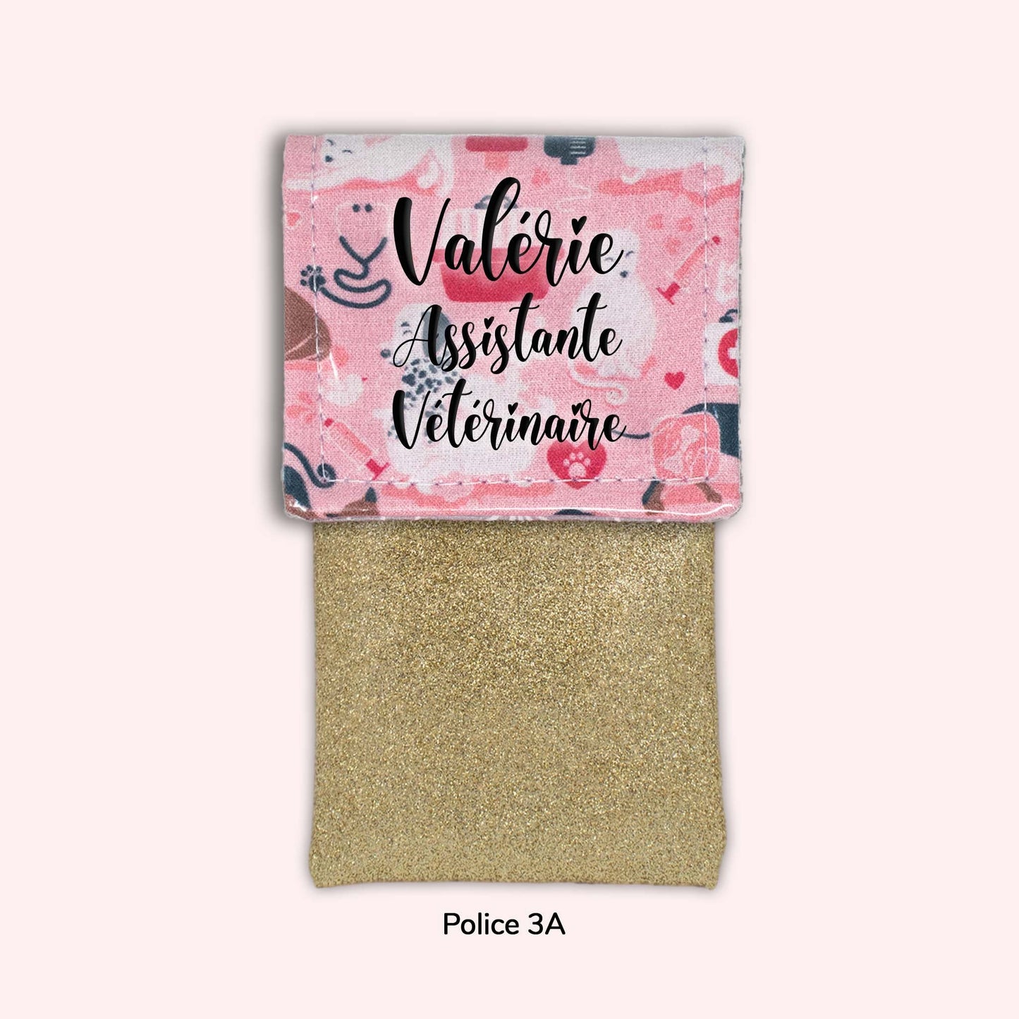 Pochette aimantée Vétérinaire rose