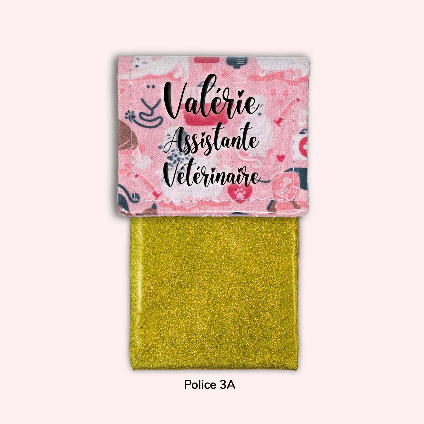 Pochette aimantée Vétérinaire rose