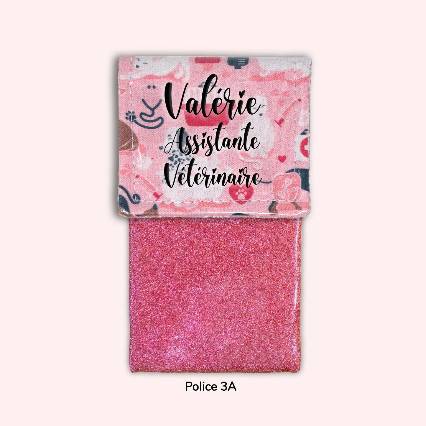 Pochette aimantée Vétérinaire rose