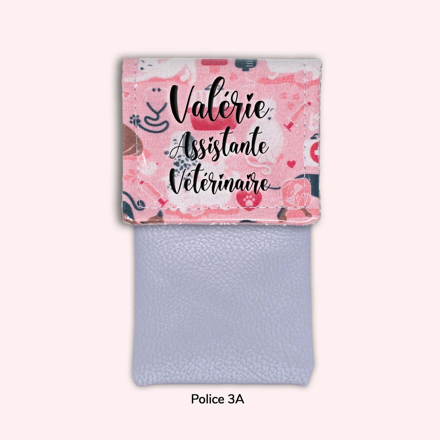 Pochette aimantée Vétérinaire rose