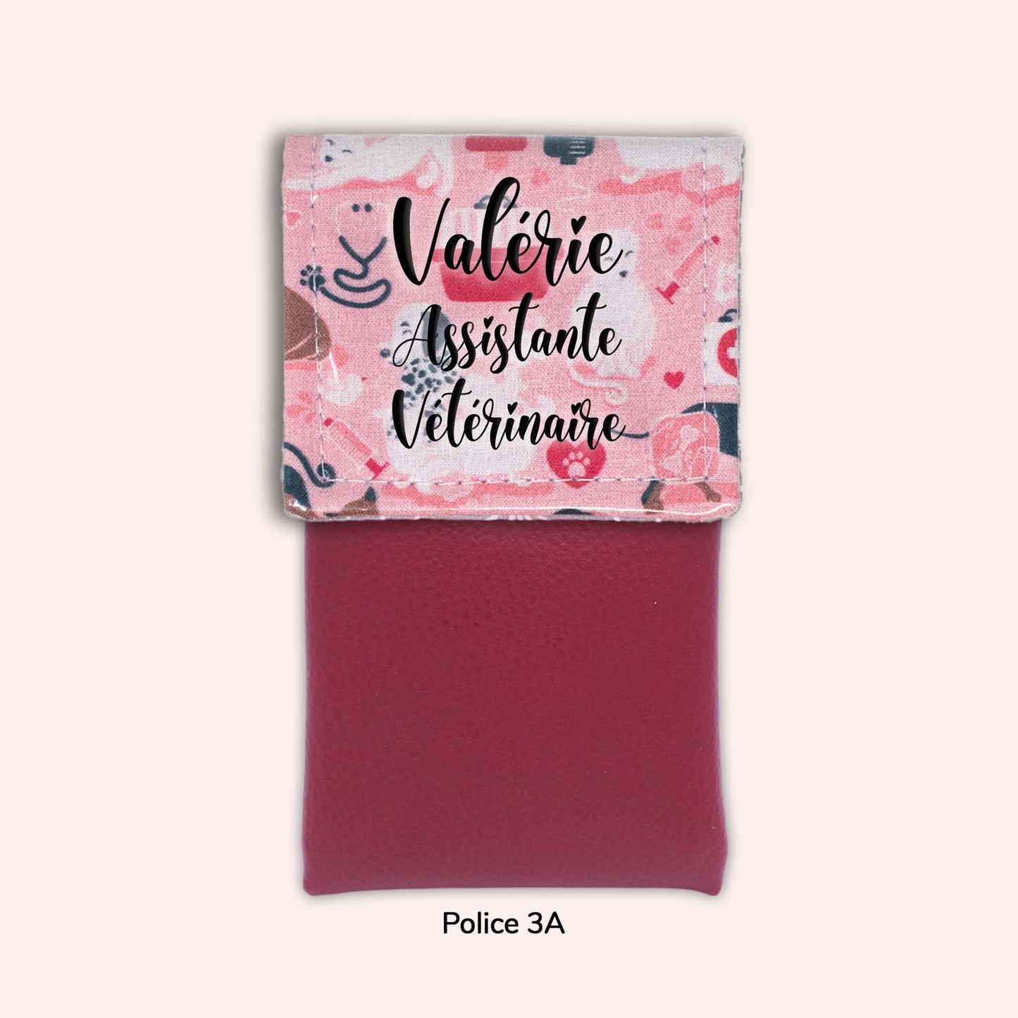 Pochette aimantée Vétérinaire rose