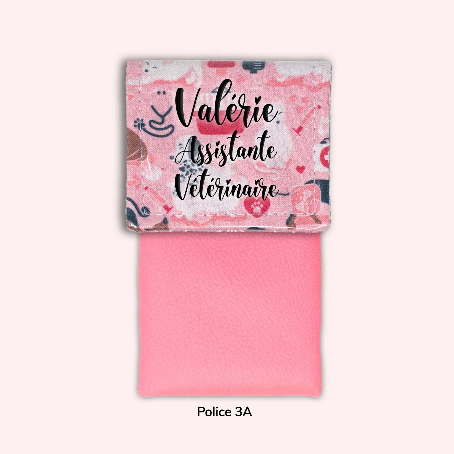 Pochette aimantée Vétérinaire rose