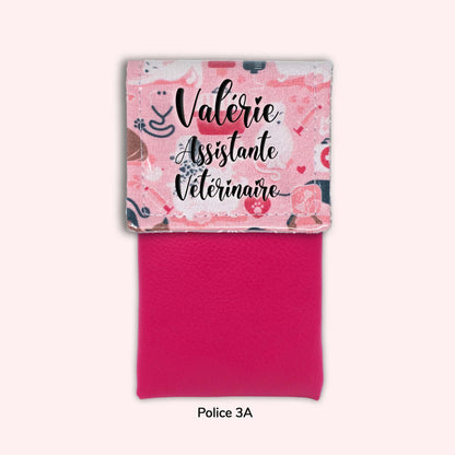 Pochette aimantée Vétérinaire rose