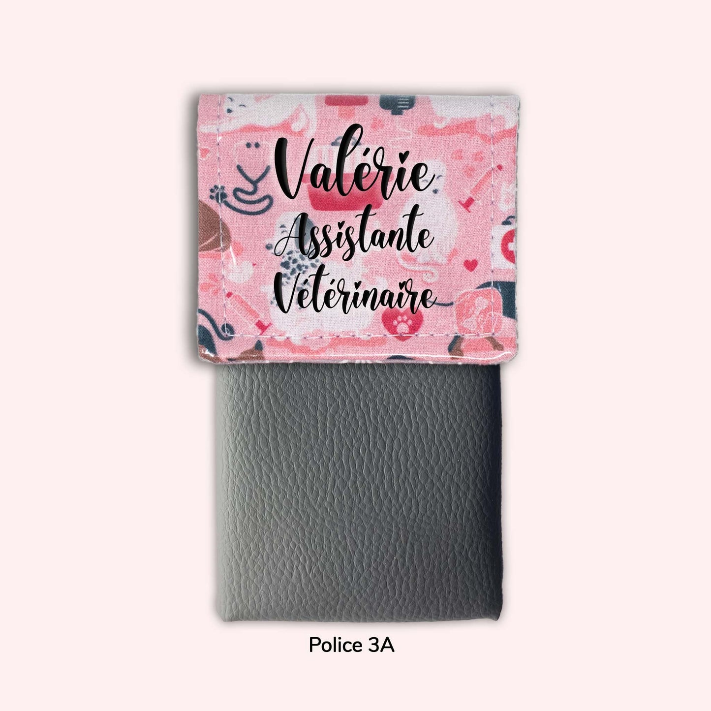 Pochette aimantée Vétérinaire rose