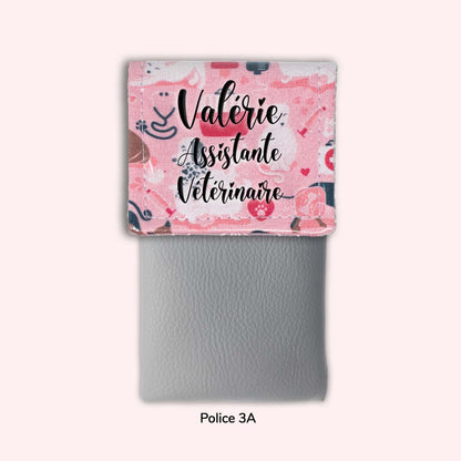 Pochette aimantée Vétérinaire rose