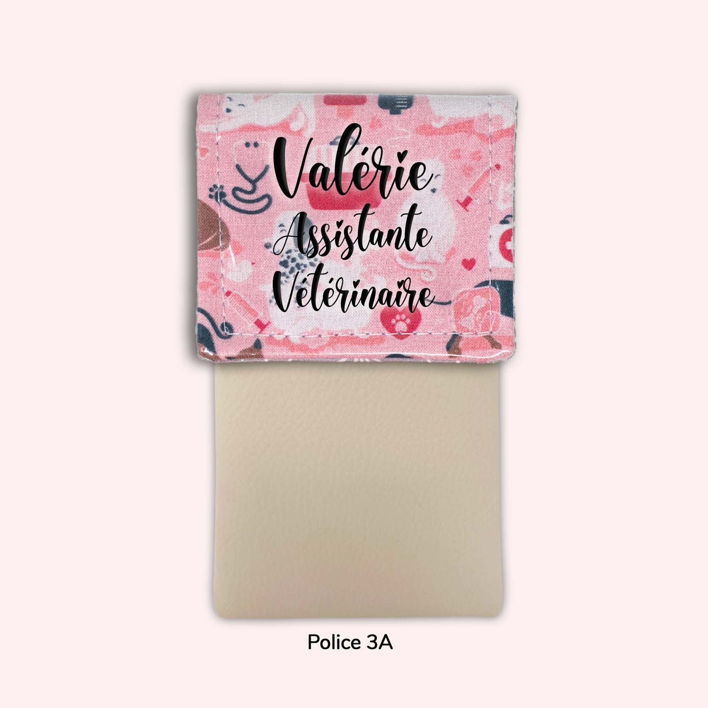 Pochette aimantée Vétérinaire rose