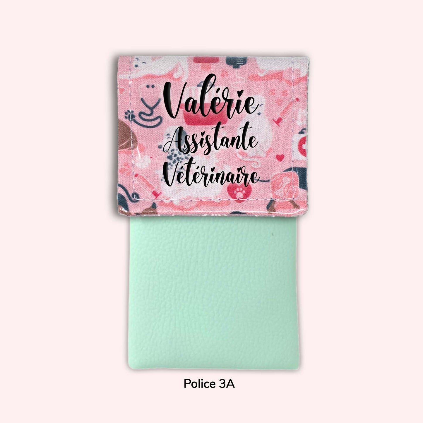 Pochette aimantée Vétérinaire rose