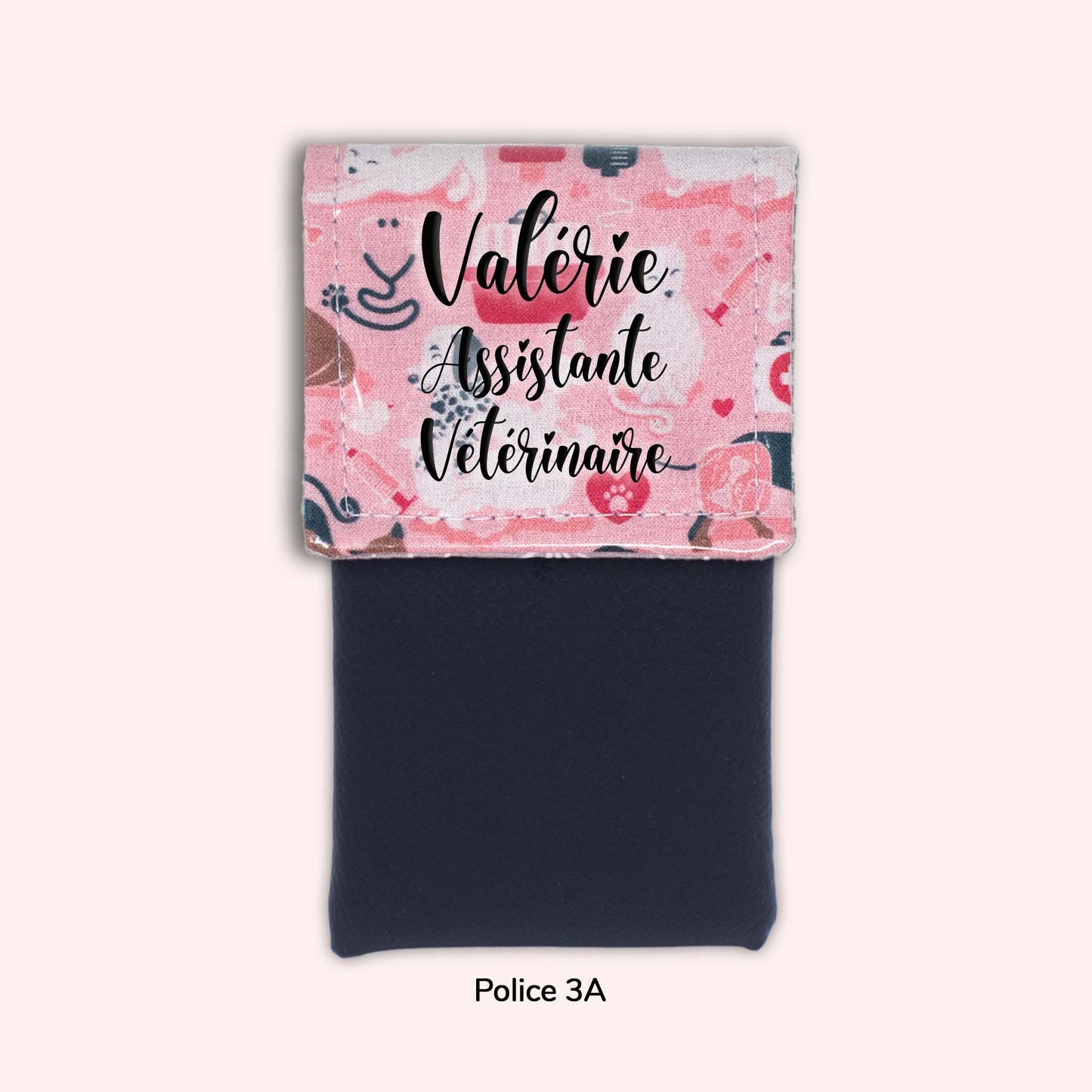 Pochette aimantée Vétérinaire rose