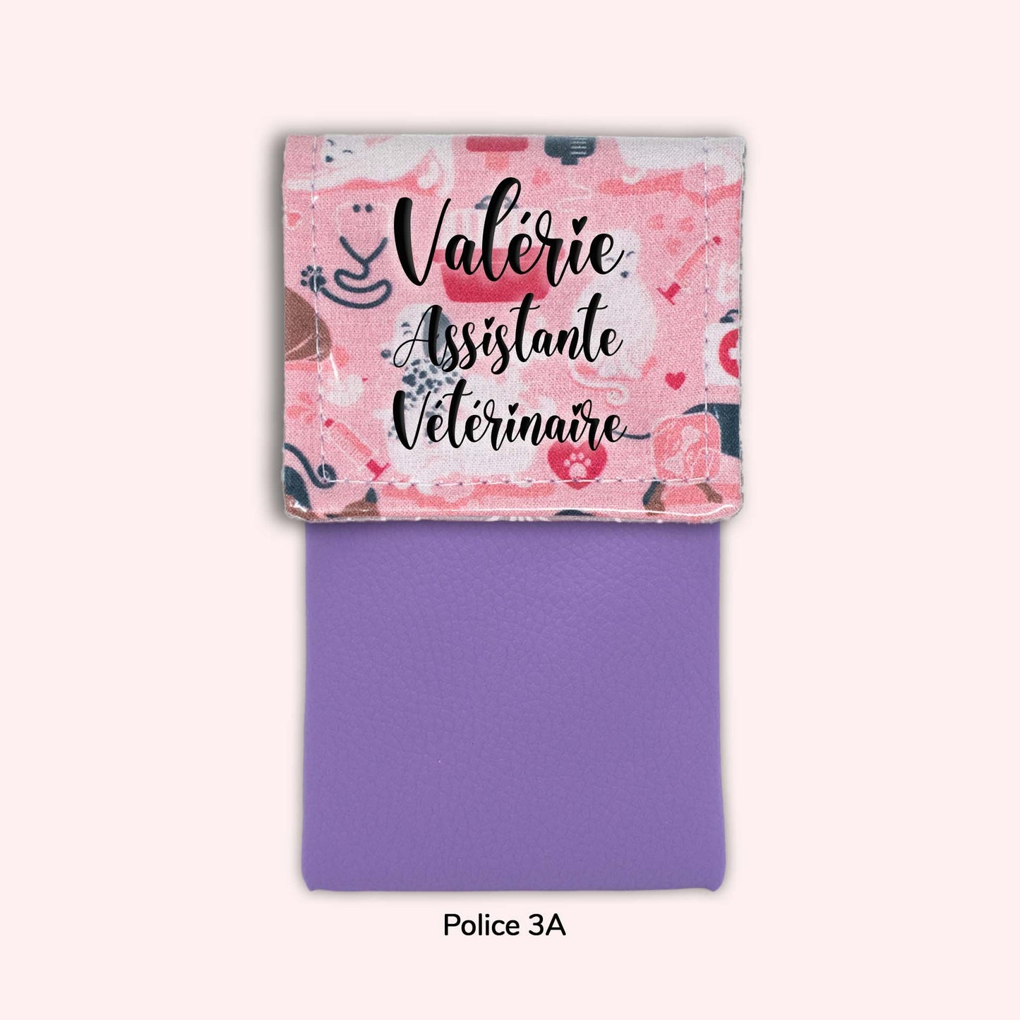 Pochette aimantée Vétérinaire rose