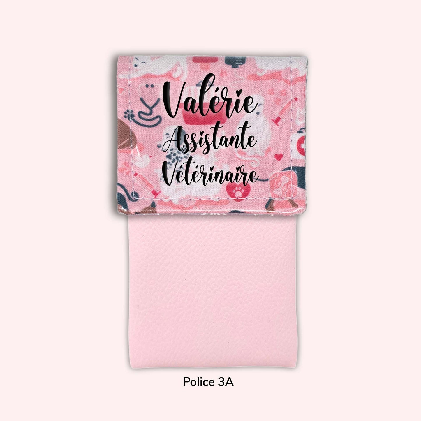 Pochette aimantée Vétérinaire rose