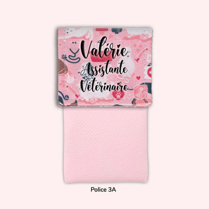 Pochette aimantée Vétérinaire rose