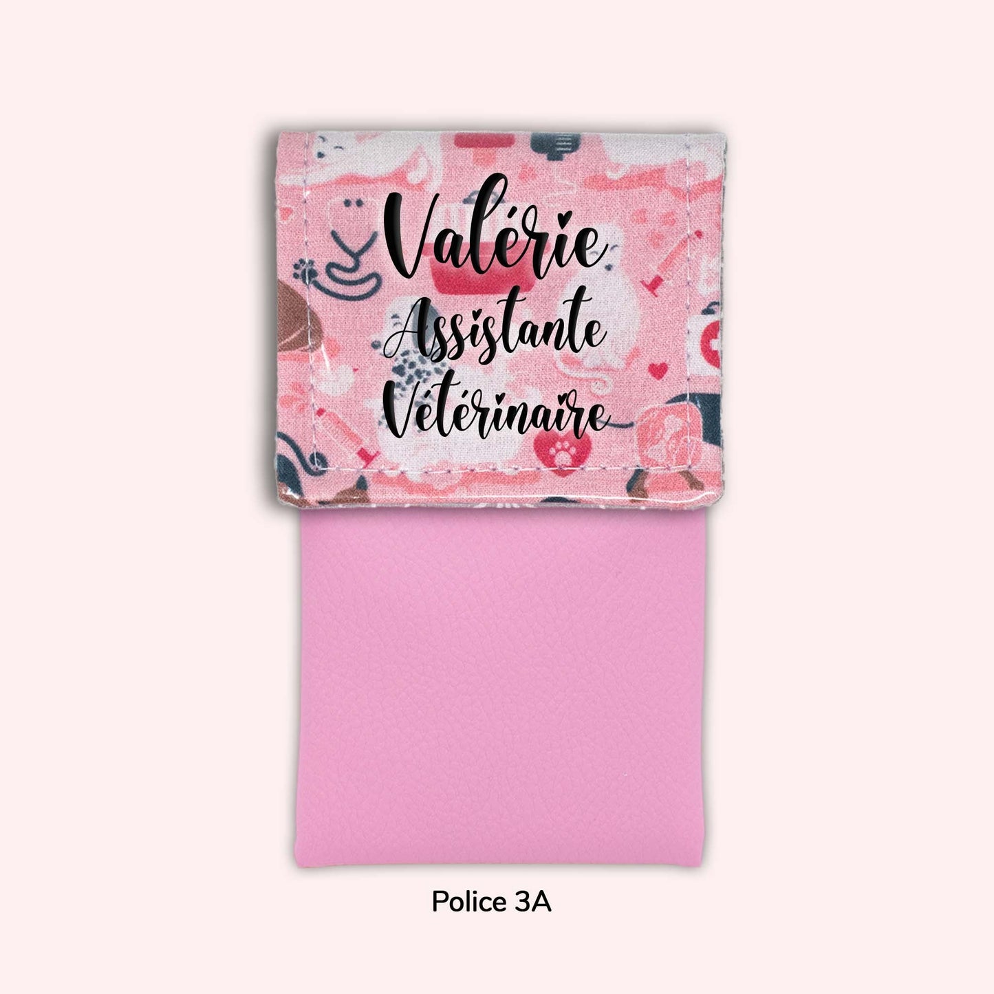 Pochette aimantée Vétérinaire rose