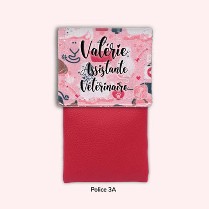 Pochette aimantée Vétérinaire rose