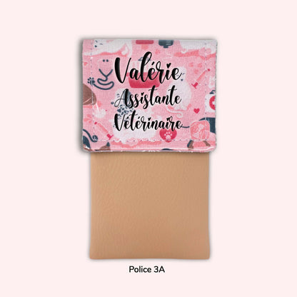 Pochette aimantée Vétérinaire rose