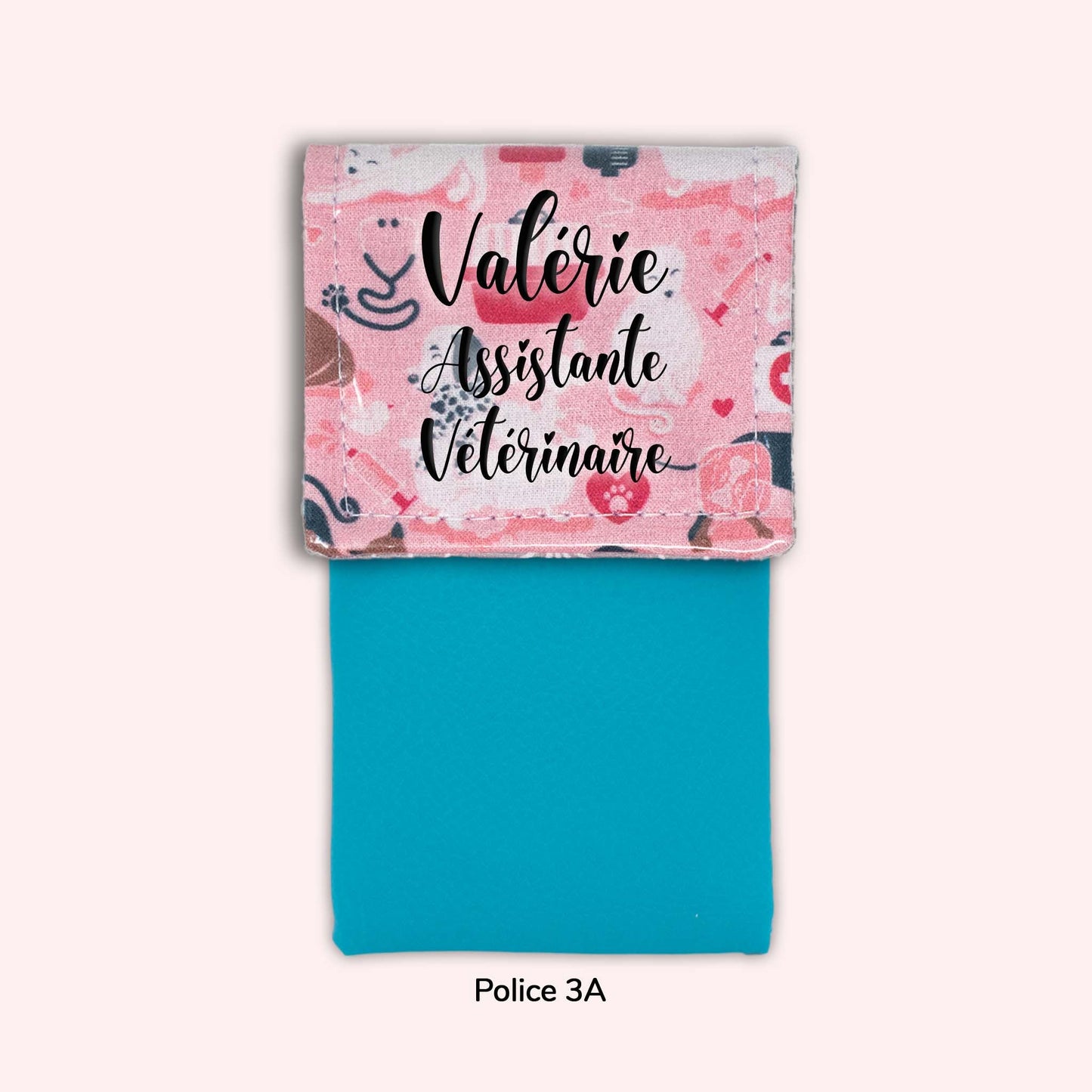 Pochette aimantée Vétérinaire rose