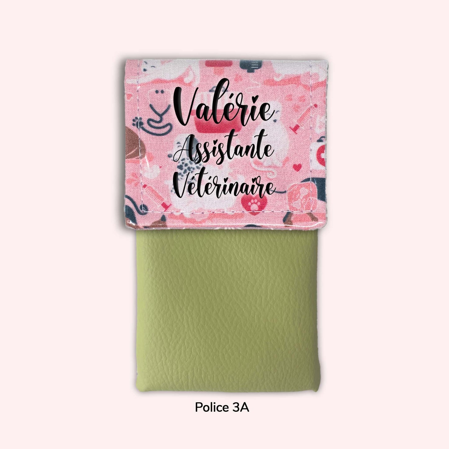 Pochette aimantée Vétérinaire rose