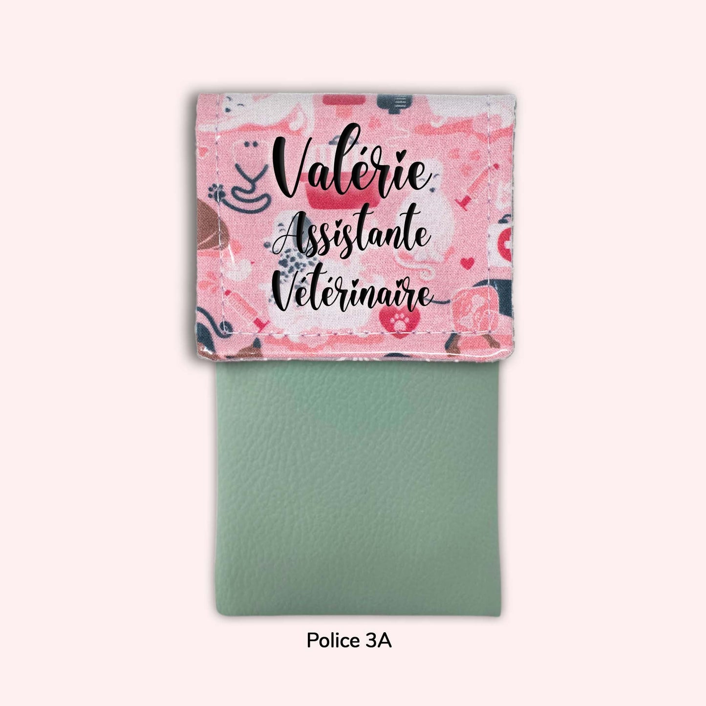 Pochette aimantée Vétérinaire rose