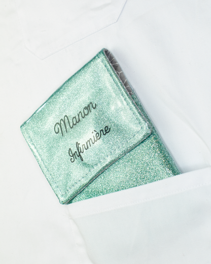 Sky blue glitter magnetic pouch