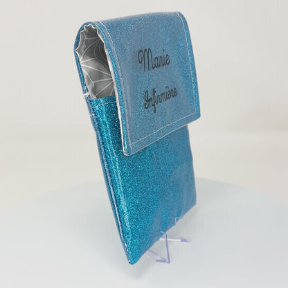 Atlantic Blue Glitter Magnetic Pouch