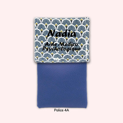 Navy Blue Art Deco Magnetic Pouch