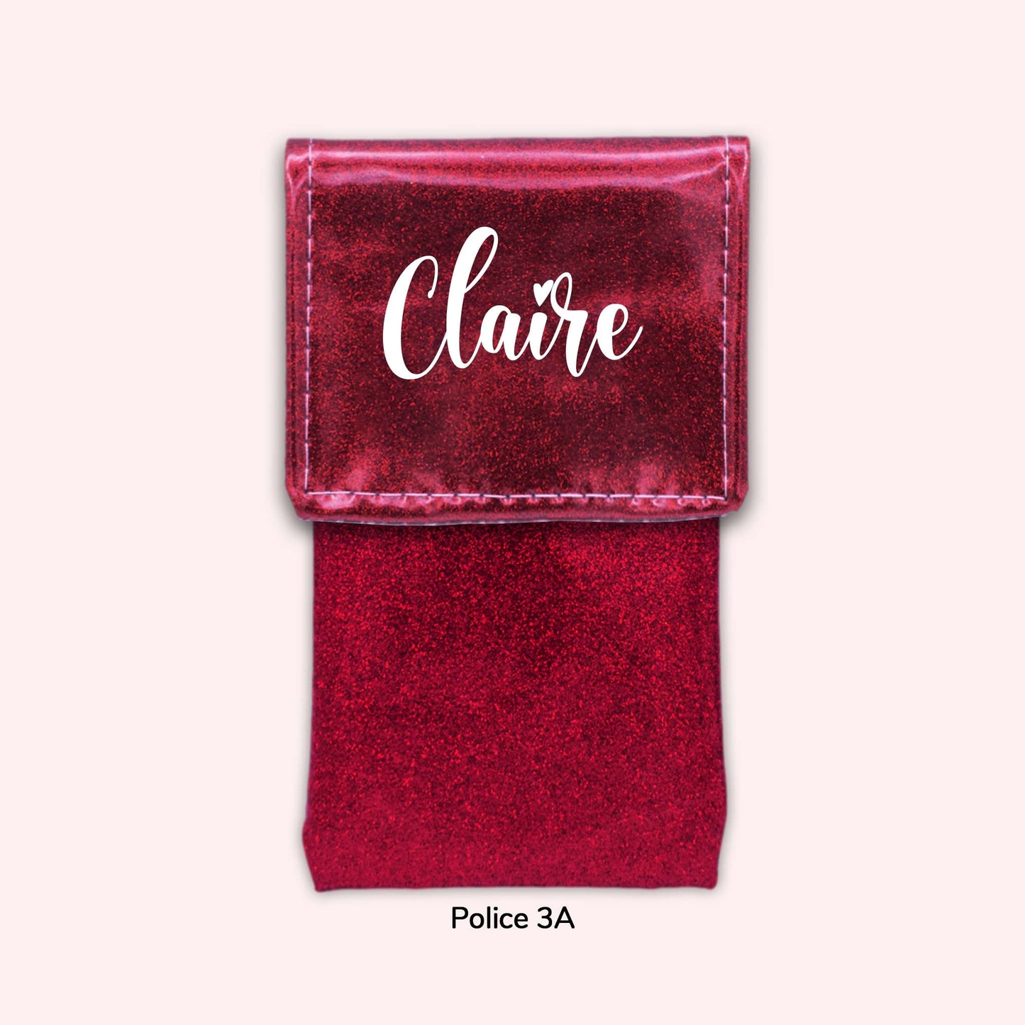 Pochette bicolore rabat Framboise Paillette