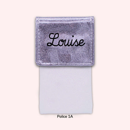 Two-tone pouch with Grey Sequin flap